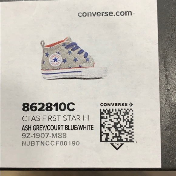 CONVERSE CTAS FIRST STAR HI ASH GREY/COU - Picture 2 of 16